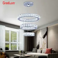 Lámpara de araña LED de cristal grande de lujo moderno para comedor lustre luminaria lámpara de araña colgante de techo de lustre 0106
