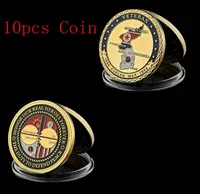 10pcs Artes y manualidades Veterano de la Guerra Corea Medalla de gloria Gold Chapated Military Challen Collection9074686