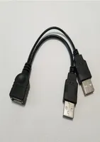 Entero 100pcslot dual 2 puertos USB 20 Potencia de datos A Male a Hembra Cable Adaptador Splitter Cable de 15 cm para HDD Portable SSD ENC2459146