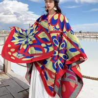 Szaliki kobiety poncho tybet klasyczne zimowe szale i owijanie Paszmina chińskie szalik vintage stole hiver ciepłe zagęszcza ponchos