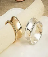 Ringos de guardanapo de metal Gold Silver Napkers Dinner Towel Towel Napkin Ring El Wedding Party Decoration5858962