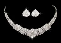 Amandabridal 3 couleurs pas cher argent cristal diamant diamant bijoux de bijoux boucles d'oreilles avec collier pour accessoires de mariage 2019130804