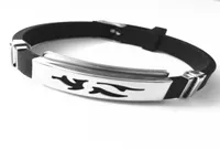 Hela 2016 Nya rostfritt st￥l manschettarmband armbanden silikon armband armband m￤n smycken 9472255