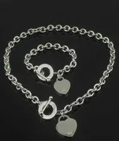 Dise￱ador de lujo Sterling Silver Heart Bangle Set T Set T Shape Original Fashion Classic Bracelet Women Jewelry Gift 1489618
