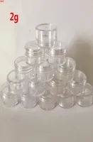 200pcs 2g transparent small round cream bottle jars pot container empty cosmetic plastic sample for nail art storagegood qty5081708
