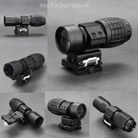 Tactical 3x 5x Rifle Scope Magnificier Fit 1x Red Dot Sight Flip Flip Weaver Picatinny Rail Mount Base Hunting Shooting AirSoft257Z