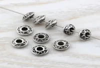 200Pcs Antique Silver Alloy Round Disk Spacers Beads For Jewelry Making Bracelet Necklace DIY Accessories D51859266