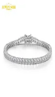 Solidny 925 Srebrny srebrny 1521 cm Stworzony Diamond Minisanite Bracelet Bracelety dla kobiet Wedding Fine Biżuteria Drop 4986178