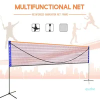 20FT Badminton Volleyball Tennis Net Set Plastic Portable Team Nylon Stand Frame Pole for Indoor Outdoor Home Gym Sport Court Beach273T