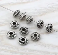 200Pcs Antique Silver Alloy Round Disk Spacers Beads For Jewelry Making Bracelet Necklace DIY Accessories D54586106