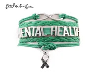 Bracelets de charme Little Minglou Infinity Love Hope Health Mental Health Bracelet Men Bangles pour les femmes Jewelry2291601