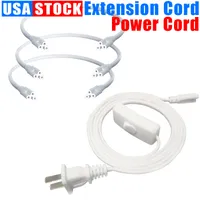 T8/T5 Integrated LED Tube Light Switch Fixture AC Power Cords Cable With 3 Prong US Plug f￶r Garage Workshop Warehouse Commercial Lighting 6.6 ft 100 st Crestech
