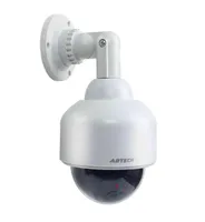 Yuvarlak top sahte kukla kamera pille çalışan 360 derece dönebilir yanıp sönen LED simülasyon gözetim CCTV Güvenlik Monitörü H1119024337
