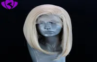 Side part 60 Blonde Wig 134 short straight full Lace Front Wigs for White Women Part Short bob Wig Heat Resistant Fiber6372605