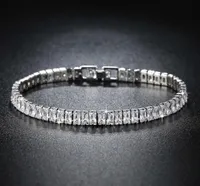 2021 Luxury Princess Cut 18cm 925 Sterling Silver Bracelet Bangle for Women Anniversary Jewelry Whole Moonso S57762818265