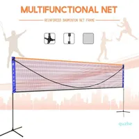 20FT Badminton Volleyball Tennis Net Set Plastic Portable Team Nylon Stand Frame Pole for Indoor Outdoor Home Gym Sport Court Beach283V