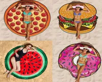 Beach Towel Blanket Donuts Watermelon Strawberry Hamberger Chips Pineapple Beach Yoga Mat Summer Swimwear Cover Ups Bath Towels 058278018