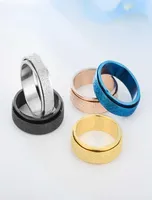 Titanium Steel Anxiety Ring for Men Rainbow Spinning Fidget Rings Finger Accessories Lgbt Women039s Jewelry Whole Kar005 Q02228767