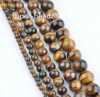 New 200pcs 46810mm Tiger Eye Round Stone Loose Spacer Beads For Jewelry Making5861638