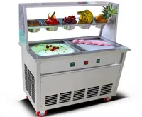 CEフルステンレススチールワンパンフラットフライドアイスクリームマシンアイスパンメーカーフライアイスクリームロールパンマシンフライドヨーグルト9640247
