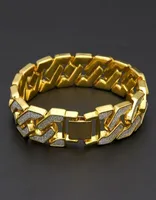 Pulsera Cubana conamantes de imitacion para hombre cadena eslabones imitacion rpero circonita charme bracelets2765343