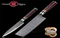 GRANDSHARP 2 Pcs Kitchen Knife Set 67 Layer Japanese VG10 Damascus Steel Kitchen Knife Cleaver Chef Utility Japanese Kitchen Knive5695582