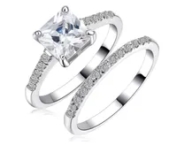 Taglia di lusso 610 Brand Princess Cut Jewelry 10kt White Oro Pieno Topaz Simulato Diamond Donne Donne Set Regalo con Box3033561