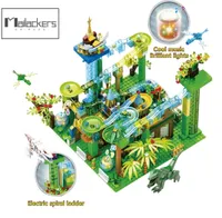 Mailackers Ideas Marble Race Run with Light Electric Maze Ball 빌딩 블록 Jurassic Dinosaur Park Jungle World Toys for Kids 22495902