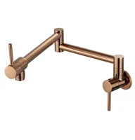 Storage Bags Pot Filler Tap Wall Mounted Foldable Kitchen Faucet Single Cold Hole Rose Gold Sink Rotate Folding Spout BrassStorage1426314