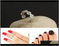 Rings Vintage Small Daisy Flower Joints Beach Retro Carved Adjustable Toe Ring Foot Women Jewelry Krk2X Ce6Mw3796304
