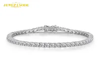 Solidny 925 Srebrny srebrny 1521 cm Stworzony Diamond Minisanite Bracelet Braceletów dla kobiet Wedding Fine Biżuteria Drop 3842068