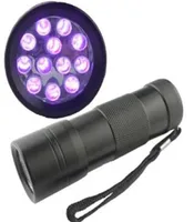 DHL395400nm Ultra Violet UV Light Mini Portable 12 LED LANTLETE LANTHLOT TORCH SCORPION Detector Finder Black Lightuv124356604