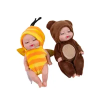 人形1PCスーパーかわいい動物スーツベビードール3.5インチ鹿/蜂/ウサギ睡眠人形シミュレーションドールトイ子供のおもちゃ