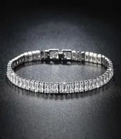 2021 Luxury Princess Cut 18cm 925 Sterling Silver Bracelet Bangle for Women Anniversary Jewelry Whole Moonso S57769036311