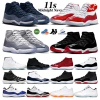 Mid OG 11s men women basketball shoes cherry 11 Cement Cool Grey Bred Concord Cap and Gown Space jam Gamma 72-10 low Platinum Tint Midnight Navy