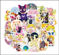 Наклейки на стенах 50pcset Sailor Moon Girls Водонепроницаемые наклейки для ноутбука для ноутбука на гитарных автомобилях с доставкой 2021 Дом Zlnew8259914