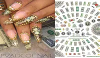 10pc Nails adesivo dinheiro dólar rico rico estilo unhas adesivas Decalques manicure dica Decalque autônomo Dicas de acrílico Tool Y118528091
