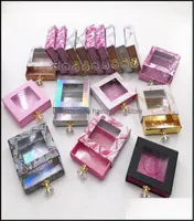 Falsche Wimpern Neue Wimpernbox -Wimpernverpackungen Custom Crystal Griff Lash H￼lle f￼r flauschige 25 mm nat￼rliche 3D -Nerben -Falschhaarchigonst8745306