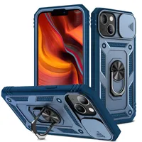 360 Fullt skyddande stötsäker metallringhållare rustningsgummi mobiltelefonfodral för iPhone 12 13 14 Pro Max Samsung A73 A13 A32