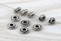 200Pcs Antique Silver Alloy Round Disk Spacers Beads For Jewelry Making Bracelet Necklace DIY Accessories D51776882