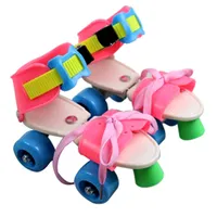 Atletik Açık Ayarlanabilir Boyut Çocuk Roller Patenler Çift Sıra 4 Tekerlekler Kayma Ayakkabıları Kayan Slalom Sline Çocuk Hediyeleri Sabahları 230106