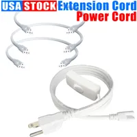 1.2M T5 T8 LED Tube Power Cord with US Plug 4FT Cable Electrical Wire Connector 3 Prong Lighting Accessories 85-277 V 100 Pcs Crestech
