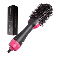 Secador de cabello One Step Hair Professional Salon Cepillo de aire caliente Secador de cabello Volumizador 3-en-1 Negativo Bisque de alisado de iones