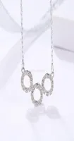 Tasarımcı Jewlery için kadın uzun elmas kolye kolye ile kristal gümüş zarif Küba bağlantısı bayanlar için tam elmas kolyeler2053522