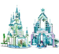 캐슬 하우스 세트 영화 Froz Snow World Magical Princess Ice Palace 빌딩 블록 벽돌 DIY 소녀 장난감 선물 호환 41148 AA4410838
