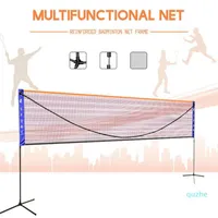 20FT Badminton Volleyball Tennis Net Set Plastic Portable Team Nylon Stand Frame Pole for Indoor Outdoor Home Gym Sport Court Beach1990