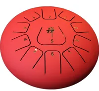 12 Inch 11 Notes Percussion Drums Steel Tongue Drum Hand Pan Drum with Drum Mallets Carry BagsNote Sticks for Children Instrument2789855