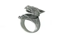 Vintage Silver Plated Wolf Head Rings For Men Compartment Locket Coffin Ring Punk Fashion Viking Guard Animal Jewelry Party Gift C2301714
