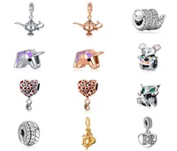 Fits Pandora Bracelets 20pcs Snake Unicorn Teapot Heart Fox Crystal Pendant Charms Beads Silver Charms Bead For Women Diy European8778919