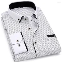 남자 캐주얼 셔츠 남자 셔츠 셔츠 봄 긴 슬리브 소셜 비즈니스 드레스 폴카 도트 프린트 브랜드 의류 부드러운 편안한 da-026